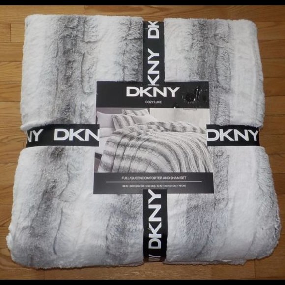 Dkny Bedding Dkny Full Queen Comforter Shams Set Frosted Faux Fur